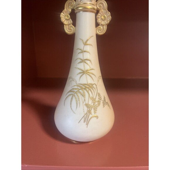 Antique Locke & Co Worcester Hand Painted Vase Floral Double Handle Gilded READ - Picture 8 of 8